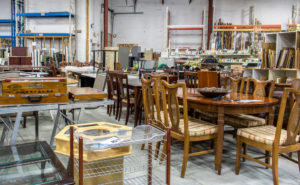 Donated furniture in a Habitat for Humanity Halton-Mississauga ReStore.