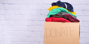 Declutter and help reduce carbon footprint by recycling reusable and saleable items to a nonprofit like a Habitat ReStore.