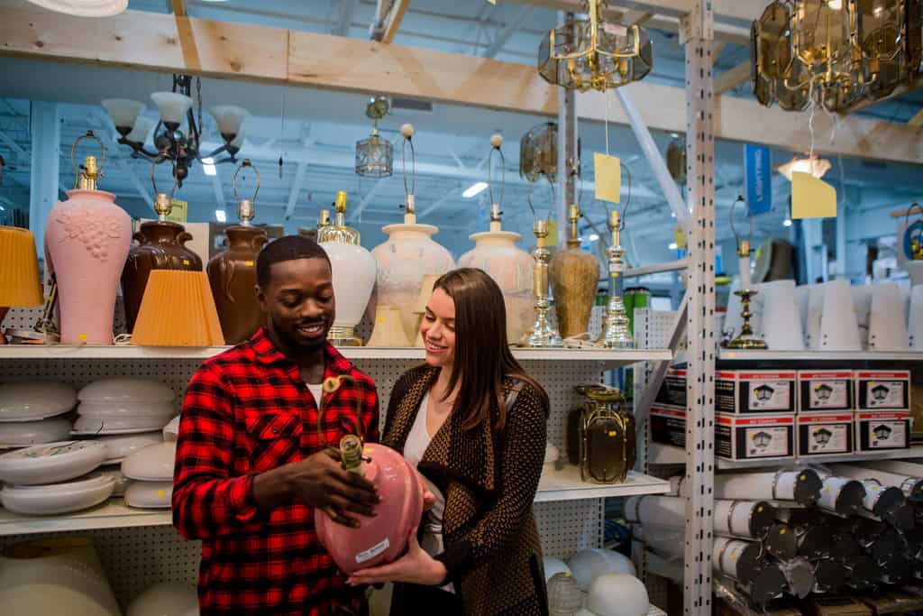 Couple shopping at a ReStore